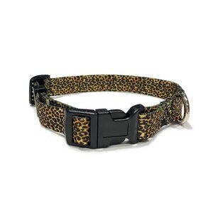 Perri's Dog Collar Medium Adjustable Cheetah D-ring buckle NWT